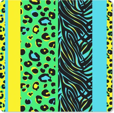 Produktbild von MuchoWow® Mauspad Mousepad Design - Pantherdruck - Gelb - Grün 20x20 cm - Mousepads - Maus Mat - Pad - Mausunterlage - Desk Mat - Bureauartikeln