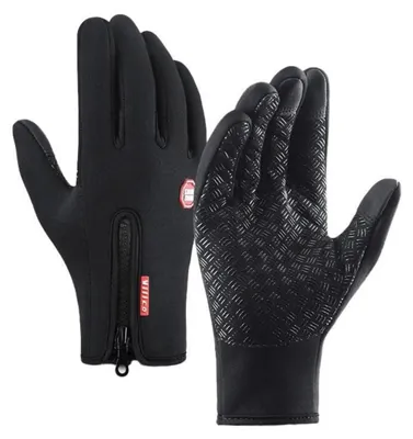 Produktbild von Winterhandschuhe Herren Damen Thermo Winddicht Touchscreen S Schwarz