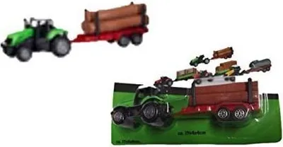Produktbild von Traktor mit Anhänger mit Holzstämmen