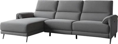 Produktbild von KAWOLA Sofa ADRIANA Ecksofa mit Relaxfunktion Stoff anthrazit Longchair links