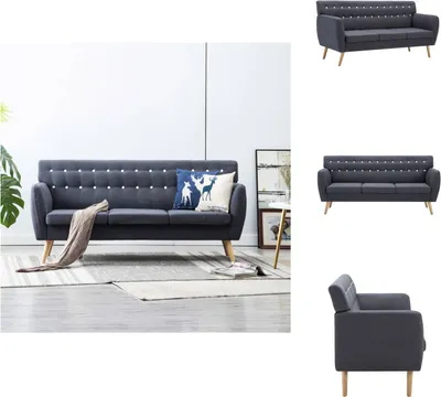 Produktbild von vidaXL 3-Sitzer-Sofa Stoff 172x70x82 cm Dunkelgrau -  Sofas