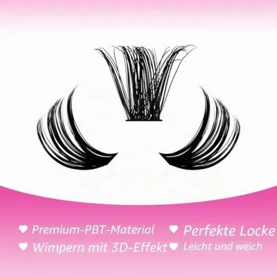 Produktbild von Cluster-Wimpernextensions und Einzelwimpern, 60D, 0.07 D-Curl, 15-20mm, 200 Stück für DIY-Wimpernverlängerungen zu Hause