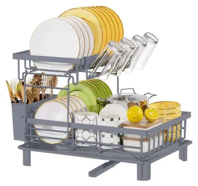 Obrázek produktu pro Sušič nádobí HausRoland HR306-4, 2 úrovně, 48,5 x 33 x 32,5 cm, šedá
