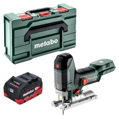 Image de Metabo ST 18 LT 130 BL Scie sauteuse sans fil 18 V 130 mm Brushless + 1x batterie LiHD 5,5 Ah + Metabox - sans chargeur