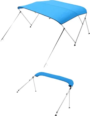 Immagine prodotto di Bimini Top copertura barca - tettuccio parasole blu 3 archi - copertura barca 216-229cm - protezione tetto barca dal sole