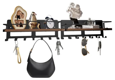 Produktbild von Wandgarderobe mit 7 Haken und Ablage