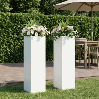 Produktbild von Maison Exclusive - Garten-Pflanzgefäß 2 stk. Weiß 20 x 20 x 75 cm