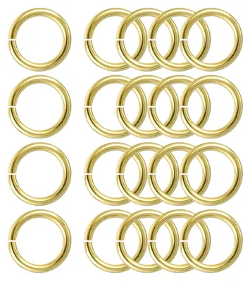20 offene Springringe 18 mm, Messing, 2,5 mm, Goldton