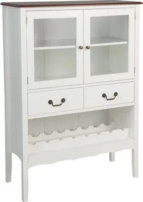 Produktbild von GOPLUS Weinschrank mit Glashalter, Buffetschrank mit Glastür & Schubladen, Küchenschrank aus Holz für Wohnzimmer & Küche