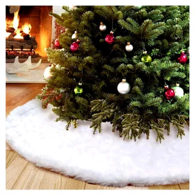 Produktbild von Weihnachtsbaumdecke Weiß, runde Weihnachtsbaumdecke - Ø 90 cm