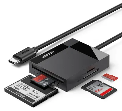 Produktbild von UGREEN 4 in 1 USB C Kartenleser SD/CF/Micro SD Card Reader