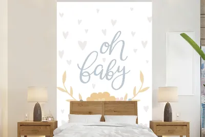 Produktbild von MuchoWow® Fototapete für Wohnzimmer oder Schlafzimmer Wandtapete Vinyl Motivtapete Baby - Zitat - Kinder - Jungen - Mädchen - Baby - Kinder - 195x300 cm - Kindertapete - Das Hintergrundbild