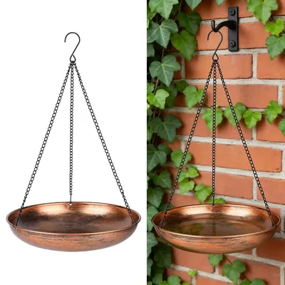 Produktbild von Gaethra Vogeltränke Hängend, Vogeltränke zum Aufhängen, Wassertränke für Vögel, Vogelfutterhaus Stehend, Vogelfutterspender, Vogelbad für Balkon, Garten
