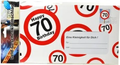 Produktbild von Riesen-Umschlag zum 70. Geburtstag Verpackung Geldgeschenke