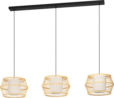 Produktbild von EGLO Hängelampe Monterroso, 3-flammige Pendelleuchte Esstisch, Esszimmerlampe, Holz Hängeleuchte mit E27