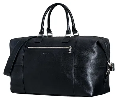 Produktbild von Rover Reisetasche Leder groß Weekender Herren Damen XL Reisegepäck Overnight Duffle Bag echtes Rindsleder Vintage aufsteckbar Farbe:schwarz
