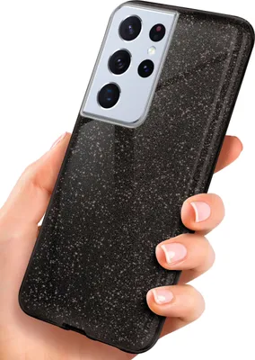 Produktbild von GLITTER-Case für Samsung Galaxy S21 Ultra, Farbe:Glamour - Black