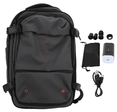 Produktbild von Vakuum-Rucksack, 19 Zoll, große Kapazität, stilvoll, lässig, wasserdicht, für Herren, erweiterbar, Reisen mit Pumpe für Business, Grau