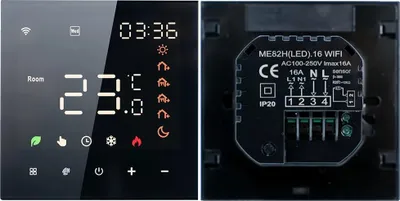 Obrázek produktu pro Chytrý termostat, programovatelný LCD displej, dálkové ovládání, dotykové rozhraní, elektrická wifi Tuya-B