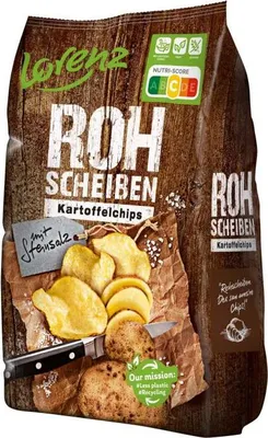 Produktbild von Lorenz Rohscheiben Kartoffelchips Steinsalz im Kessel geröstet 120g