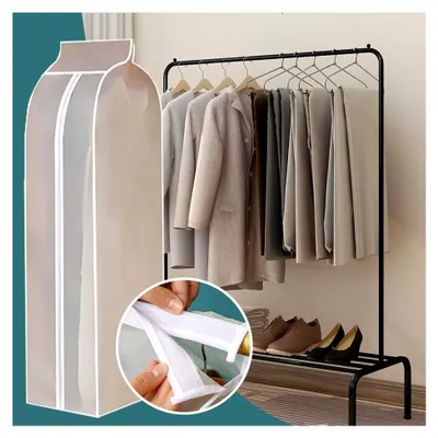 Produktbild von Kleidersäcke für den Schrank, transparent und staubdicht, zur Organisation und Aufbewahrung von Jacken, Kleidern, Mänteln und Anzügen