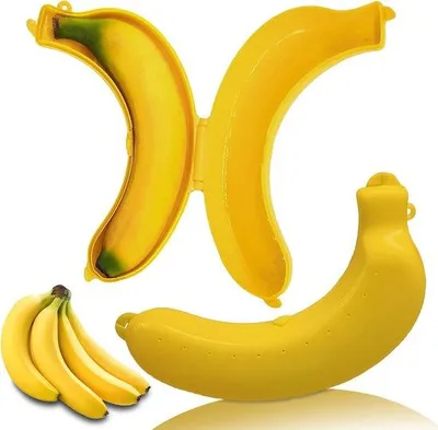 Produktbild von Famanu Bananenhalter Set – Wiederverwendbare Bananenboxen – Für Kinder und Erwachsene