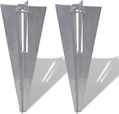 Image de Piquets de poteau de clôture 2 pcs acier