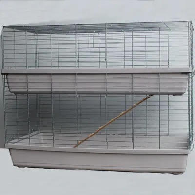 Produktbild von XXL 1,20 m doppel grau Hasenkäfig Meerschweinchenkäfig Kaninchenkäfig Kaninchen- und Meerschweinchenheim
