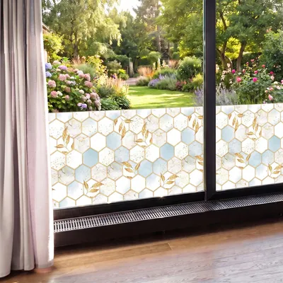 Produktbild von Sichtschutzfolie – Elegantes Wabenmuster – Aufkleber für Fenster und Duschtüren – 40 x 100 cm