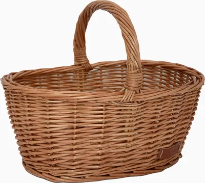 Produktbild von UNUS Korb Einkaufskorb aus Weide mittelgroß mit Griff oval braun