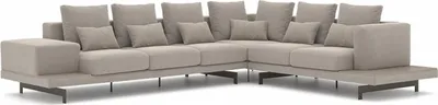 Produktbild von Polstermöbel Grau Designer Ecksofa L-Form Polster Textil Sofa Wohnzimmer