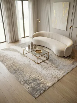 Luxus-Designerteppich mit Marmoreffekt_Abstraktes Muster in Grau-Silber-Gold_Hochglänzend und Pflegeleicht - COMO-Colico - Kadima Design_#sku_BARKAURO1201700024-BARKAURO1602300024-BARKAURO2002900024#