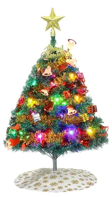 Produktbild von Künstlicher Tisch-Weihnachtsbaum 60 cm mit LED und Deko Grün Dekorativ