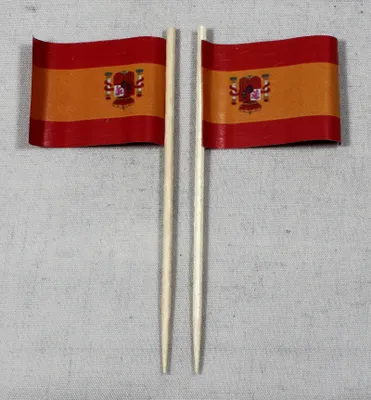 Produktbild von Party-Picker Flagge Spanien Papierfähnchen in Spitzenqualität 25 Stück Beutel
