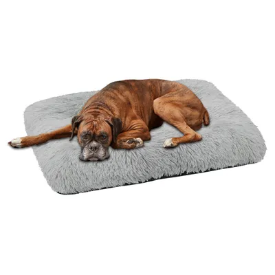 Produktbild von Domarex  Flauschiges Hundebett, Katzenbett und Weiches  für Hunde und Katzen - 120x70 cm Hundekissen, Bequemes und Pflegeleichtes  - grau