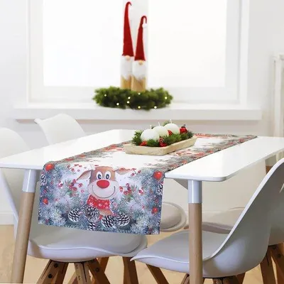 Immagine prodotto di Tavola decorativa in Vetroceramica 40 x 140 cm con motivo stampato a colori, decorazione natalizia invernale