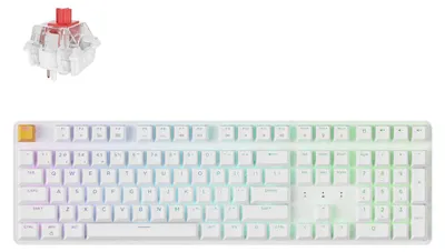 Produktbild von Keychron J5 QMK Kabellose Mechanische Tastatur RGB Hot-Swap 100 % mit dem Ziffernblock - Keychron Super Red, Weiß