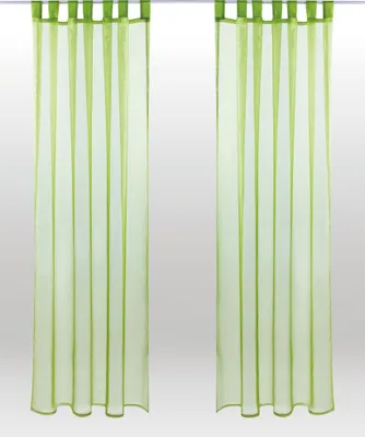 Produktbild von 2er Pack Gardine Transparent Noella Schlaufen, Größe: 140 x 245cm (Grün)