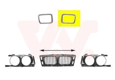 Obrázek produktu pro VAN WEZEL 0635515 Rám chladiče Mřížka chladiče pro BMW 5 Limousine (E34) Chrom