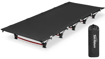 Produktbild von Ultraleichtes Campingbett 190×65×15 cm – Feldbett faltbar mit Aluminiumrahmen bis 150 kg, kompakt & stabil für Camping und Trekking