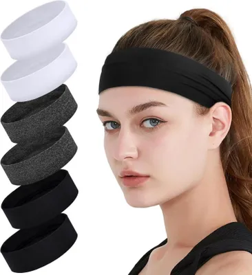 Produktbild von Sport Stirnbänder Uni Elastisch Anti-Rutsch Haarband Set, 4 Stück