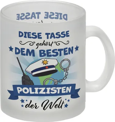 Zdjęcie produktu dla Szklany kubek „Najlepszy policjant świata”