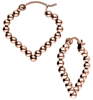 Produktbild von Wildcat Ohrringe - Bubble Polygon Hoops (Paar) - Roségold - Chirurgenstahl 316L - wasserfest, langlebig, hautverträglich, Roségold
