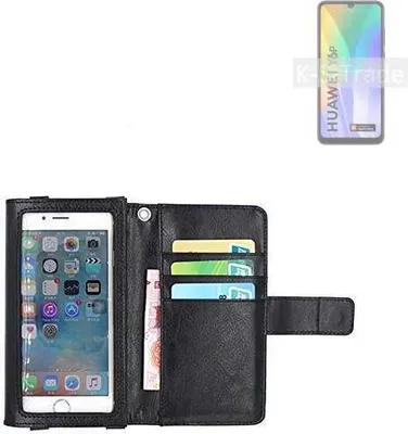 Produktbild von K-S-Trade Handy Hülle Schutz Hülle Kompatibel mit Huawei Y6p Case mit Displayschutz / Schutzfolie Flip Cover Wallet case Etui Hülle schwarz