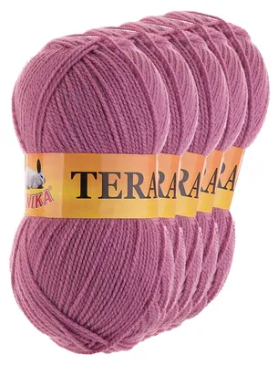 5 x 100g Strickgarn TERA Uni 198 mauve