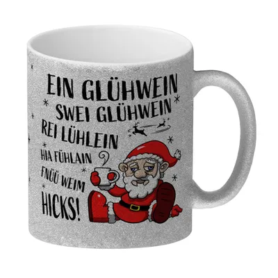 Produktbild von Betrunkener Weihnachtsmann Glühweintasse im Comicstil
