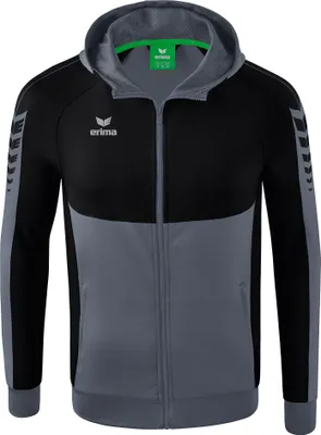 Produktbild von Erima Six Wings Trainingsjacke mit Kapuze Schiefergrau/Schwarz