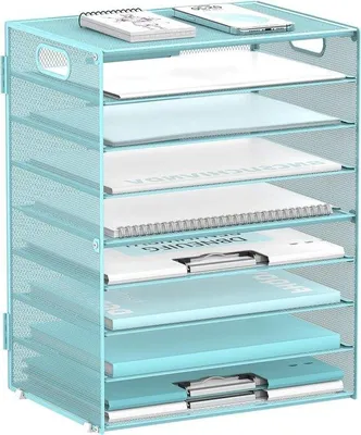 Immagine prodotto di Portadocumenti - Cassettiera da ufficio - 9 ripiani impilabili - 287 kg - Blu