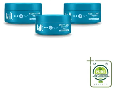 Produktbild von 3 x Taft Stylingpaste Herstylebaar - Flexibele Hold - 150 ml - Großpackung - 3 Stücke