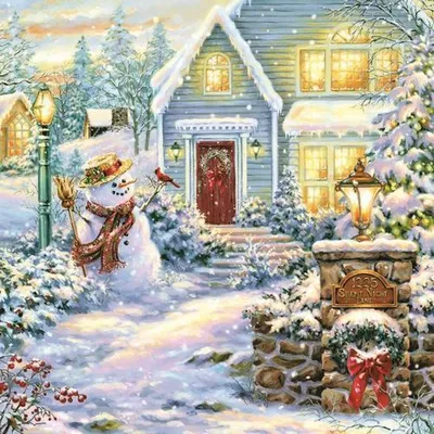 Produktbild von 20 Servietten Christmas Evening - Abends am Winterhaus 33x33cm